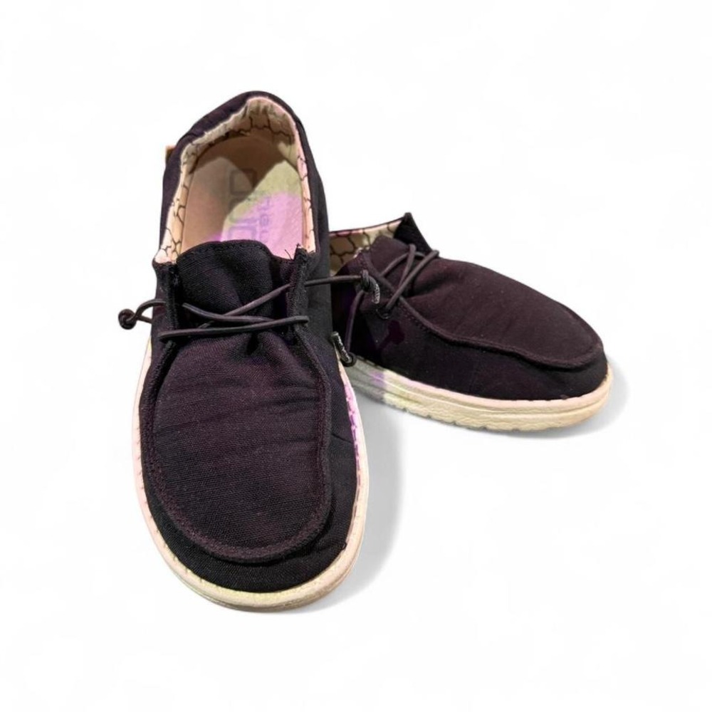 HEY DUDE‎ YOUTH 2-3 BLACK SLIP ON UNISEX SHOES